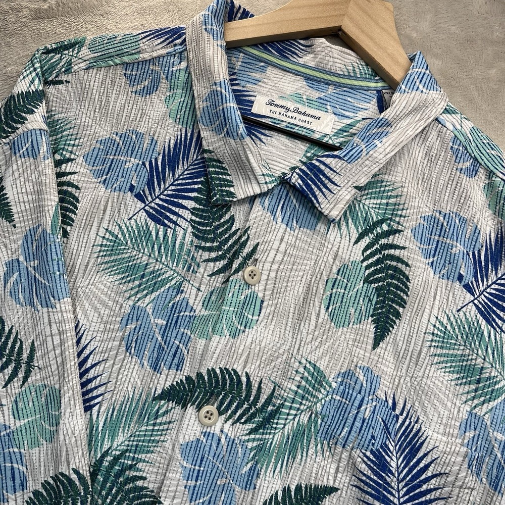 TOMMY BAHAMA Shirt Men's 2XLB Bahama Coast Fronds Away Camp